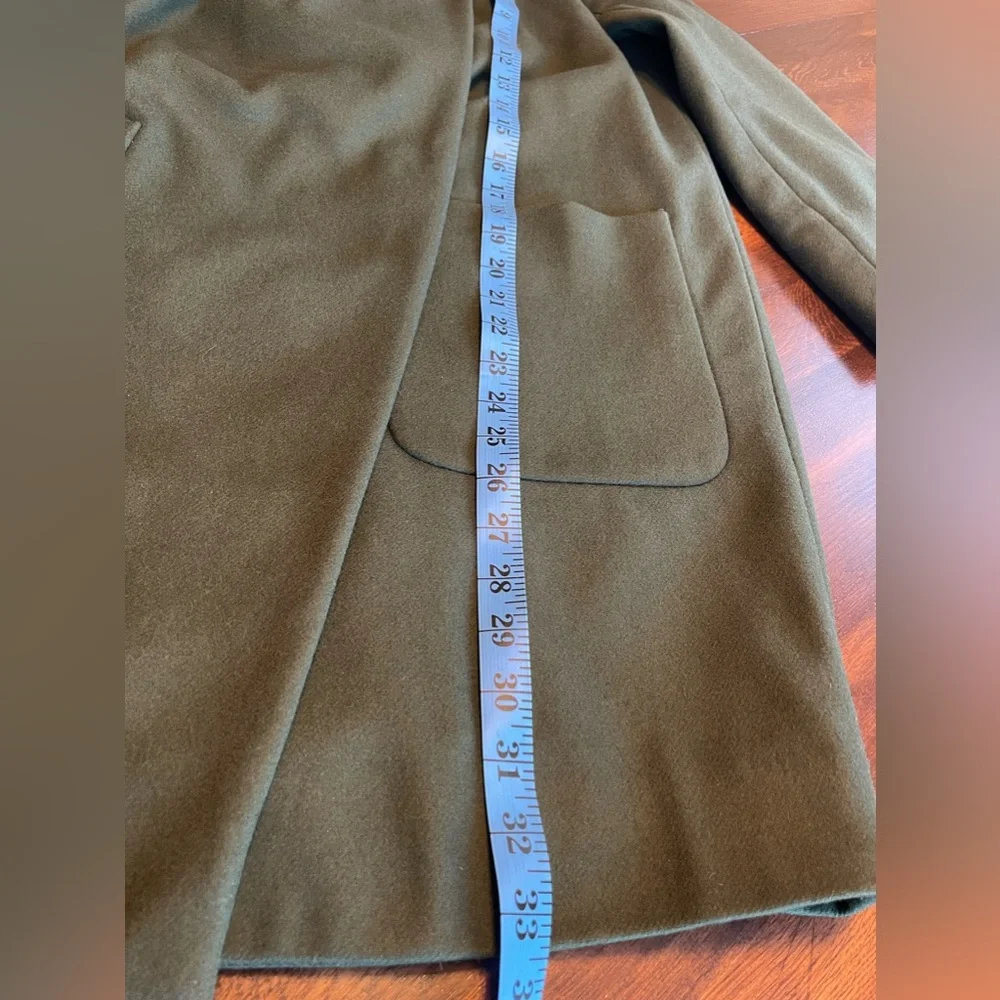 J. Crew Icon Wool Cashmere By Nello Gori Trench Pea Coat Women’s 2 Forest green - Picture 10 of 13